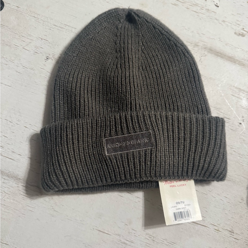 NWT Lucky Brand Grey Knit Beanie